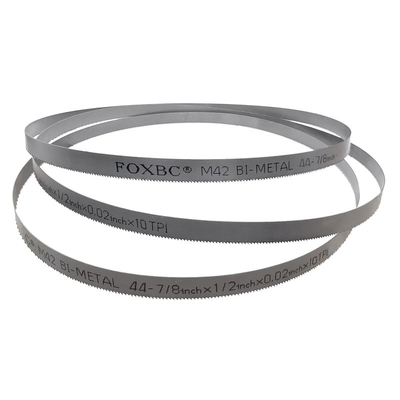 FOXBC 44-7/8-inch Bandsaw Blades 10 TPI, Replacement for Milwaukee 48-39-0501, DeWalt Portable Band Saw, 44-7/8" x 1/2" x .020", 3-Pack - Image 2